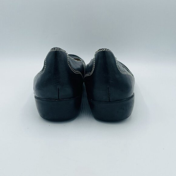 Natural Soul Shoe Womens Size 8 M Black Leather Comfort Slip On Loafers Heels - Picture 7 of 11